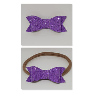 2.75 Inch Ivy Chunky Glitter Bow - Orchid