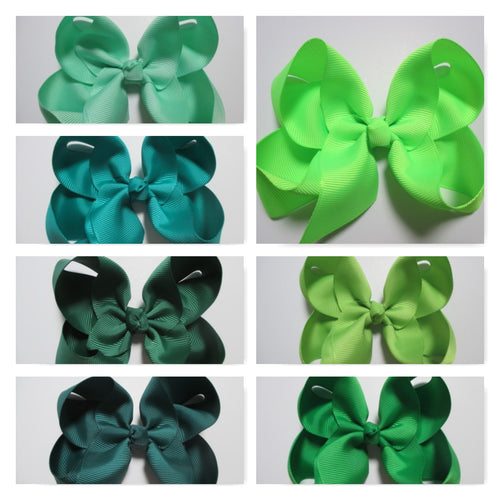 4 Inch Boutique Bow - Greens