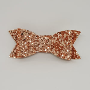 2.75 Inch Ivy Chunky Glitter Bow - Rose Gold