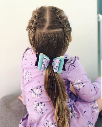 4.3 Inch Natalie Bow - Roses on Lavender