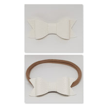 2.75 Inch Ivy Faux Leather Bow - White