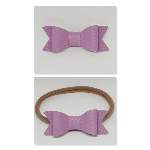 2.75 Inch Ivy Faux Leather Bow - Wisteria